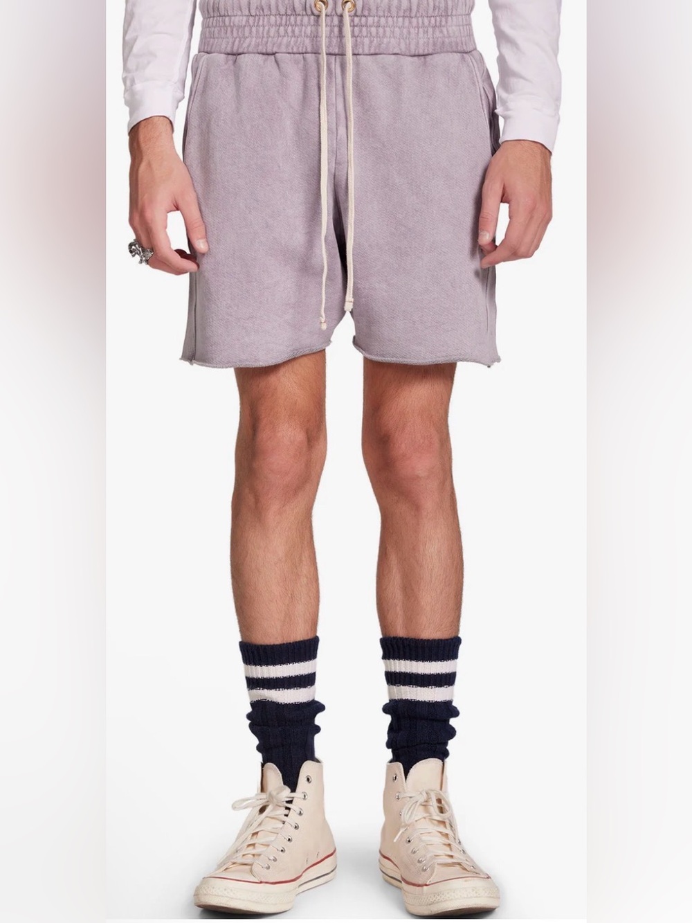 NEW Les Tien $199 Lavender Drawstring Shorts unisex Size XS relaxed fit